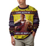 Hooktab Come With Me And Be Happy Candyman Ugly Christmas Sweater