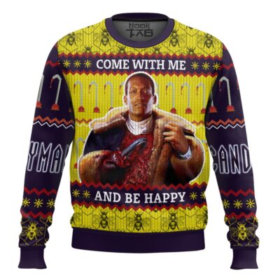 Hooktab Come With Me And Be Happy Candyman Ugly Christmas Sweater