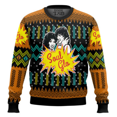 Hooktab Coming To America Soul Glo Ugly Christmas Sweater