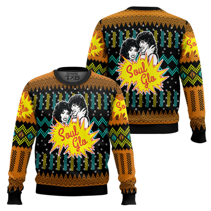 Hooktab Coming To America Soul Glo Ugly Christmas Sweater Hooktab Coming To America Soul Glo Ugly Christmas Sweater