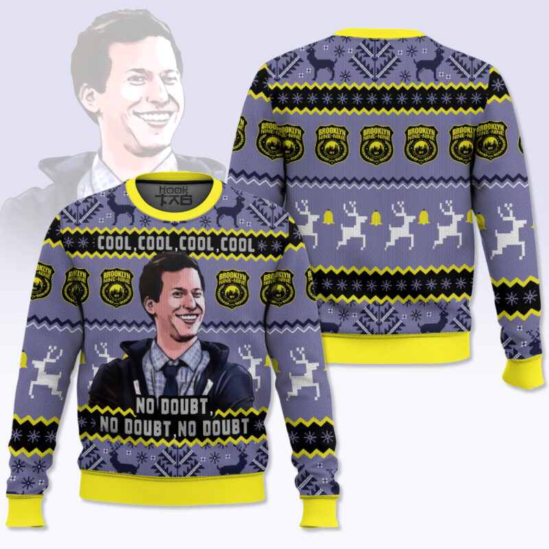 Hooktab Cool Cool Cool Jake Peralta Brooklyn Nine-nine Ugly Christmas Sweater Hooktab Cool Cool Cool Jake Peralta Brooklyn Nine-nine Ugly Christmas Sweater