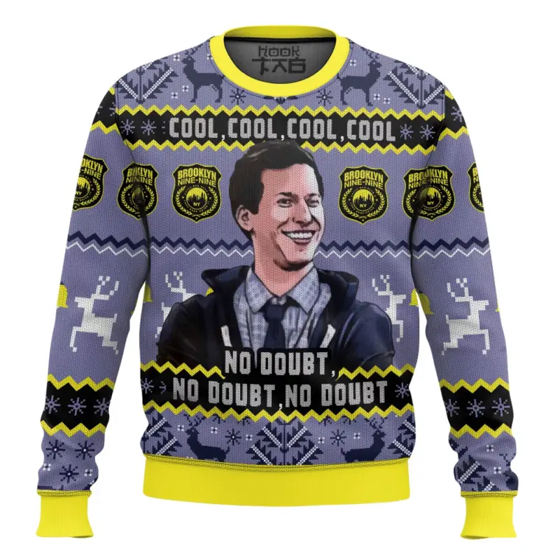 Hooktab Cool Cool Cool Jake Peralta Brooklyn Nine-nine Ugly Christmas Sweater Hooktab Cool Cool Cool Jake Peralta Brooklyn Nine-nine Ugly Christmas Sweater