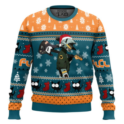 Hooktab Cool Guitar Canti FLCL Ugly Christmas Sweater