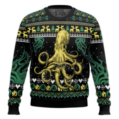Hooktab Cool Octopus Ugly Christmas Sweater