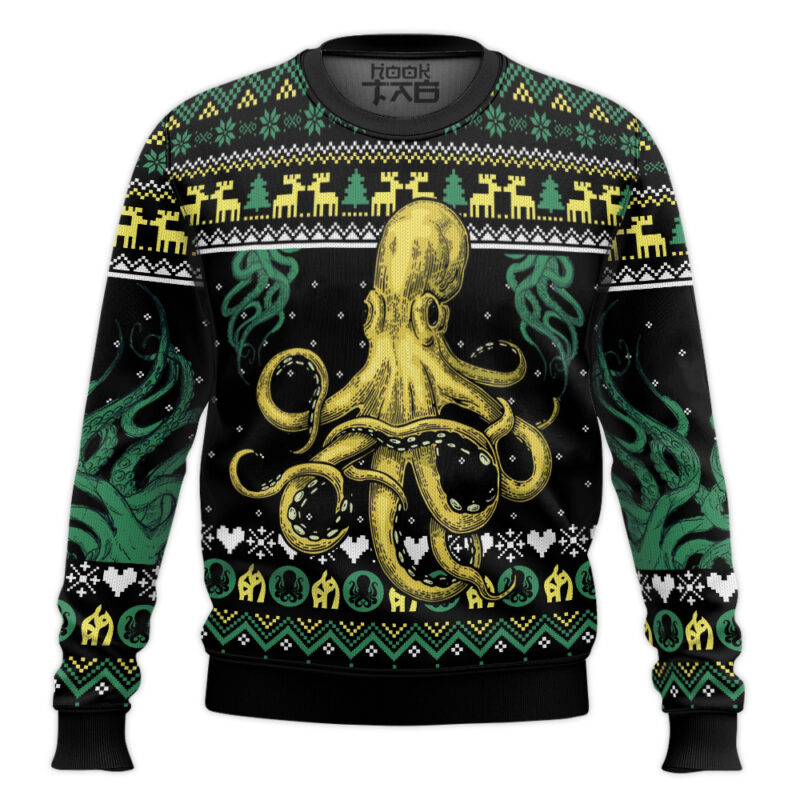 Hooktab Cool Octopus Ugly Christmas Sweater