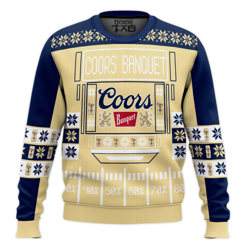 Hooktab Coors Banquet - Custom Name Ugly Christmas Sweater