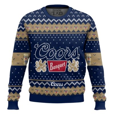 Hooktab Coors Banquet Brews Ugly Christmas Sweater