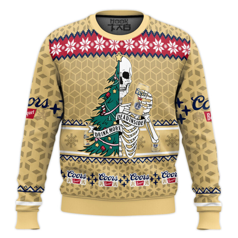 Hooktab Coors Banquet Dead Inside Ugly Christmas Sweater