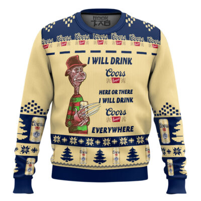 Hooktab Coors Banquet Drink Everywhere Ugly Christmas Sweater