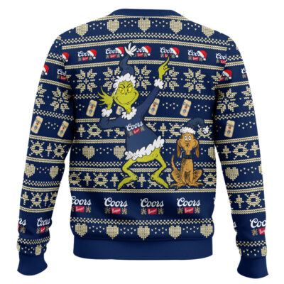 Hooktab Coors Banquet Grinch Santa Ugly Christmas Sweater