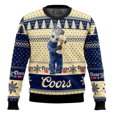 Hooktab Coors Banquet Groot Ugly Christmas Sweater