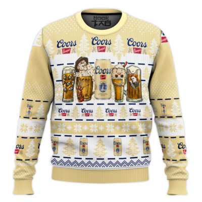 Hooktab Coors Banquet Horror Drink - Custom Name Ugly Christmas Sweater