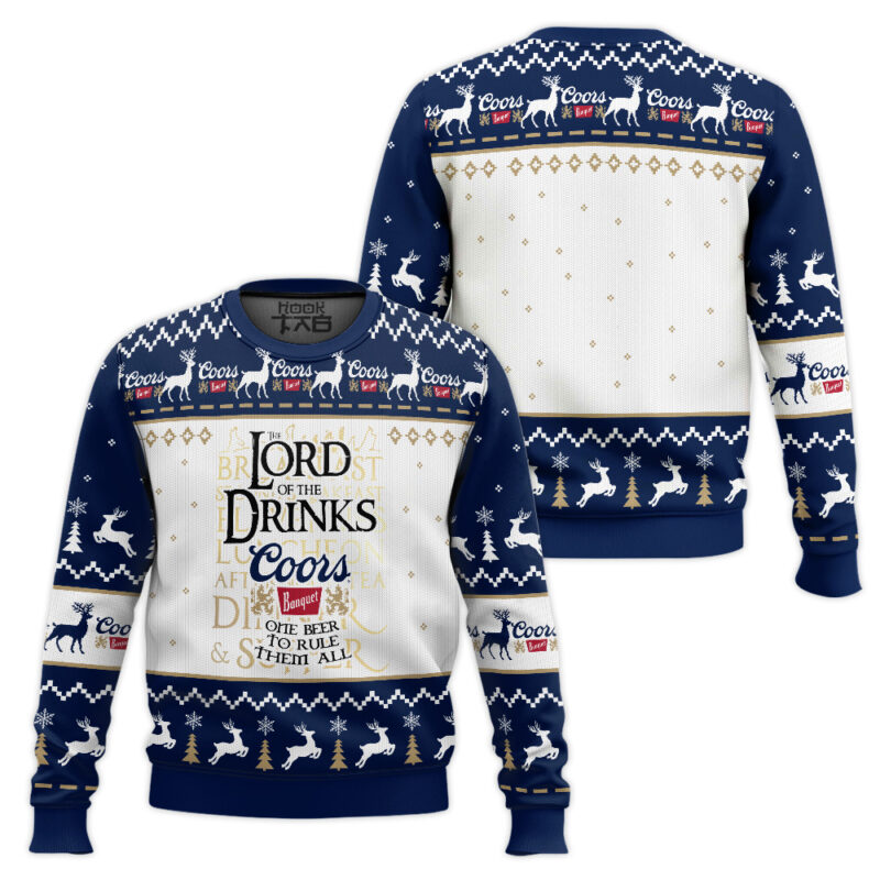 Hooktab Coors Banquet Lord Of The Rings Ugly Christmas Sweater Hooktab Coors Banquet Lord Of The Rings Ugly Christmas Sweater