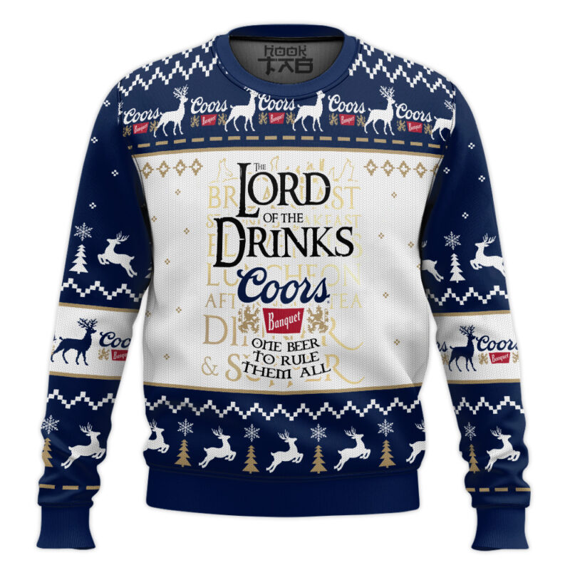 Hooktab Coors Banquet Lord Of The Rings Ugly Christmas Sweater