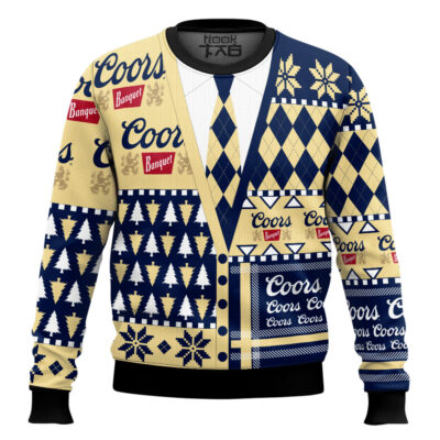 Hooktab Coors Banquet Suit And Tie Ugly Christmas Sweater