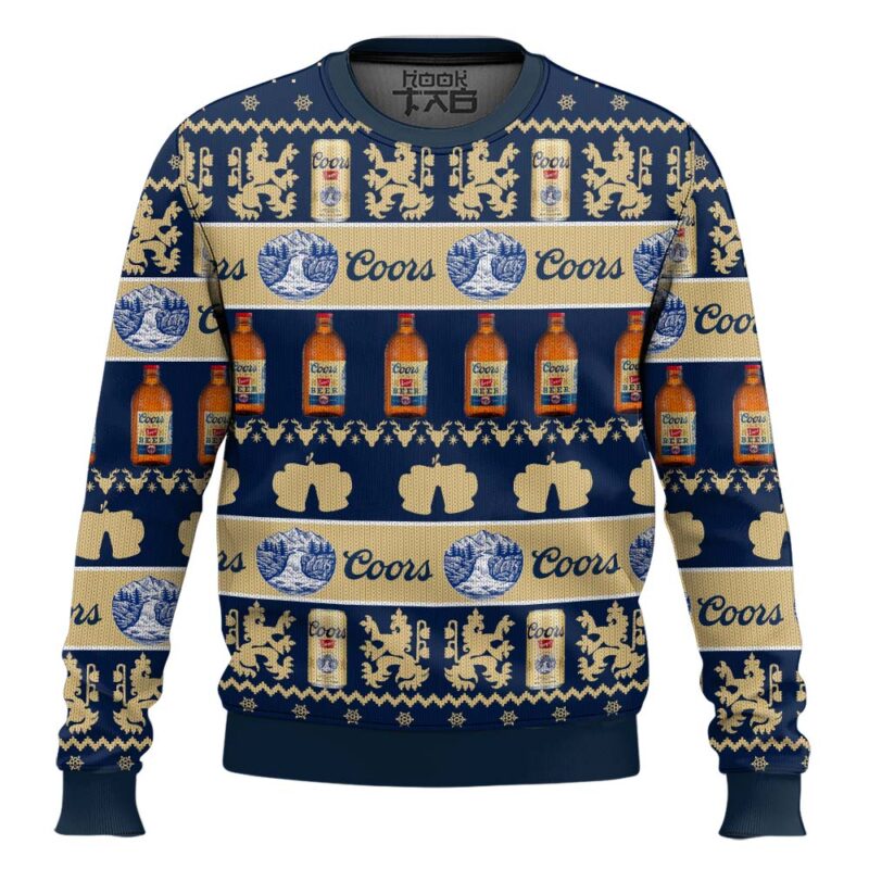 Hooktab Coors Beer Ugly Christmas Sweater