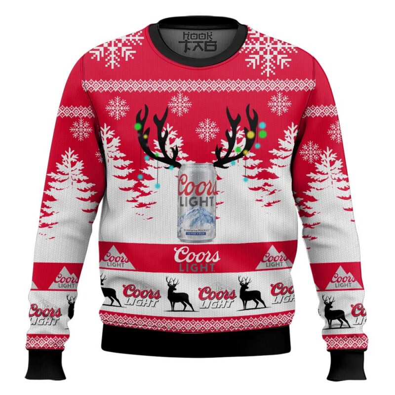 Hooktab Coors Light - Custom Name Ugly Christmas Sweater