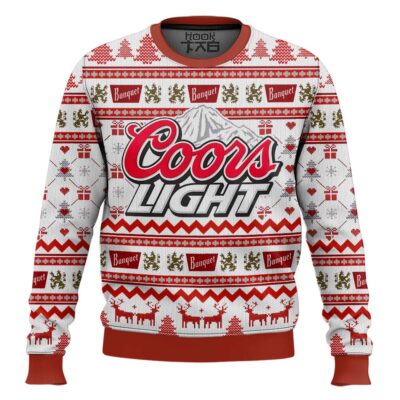 Hooktab Coors Light American Beer Ugly Christmas Sweater