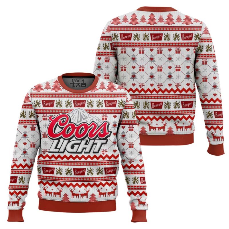 Hooktab Coors Light American Beer Ugly Christmas Sweater Hooktab Coors Light American Beer Ugly Christmas Sweater