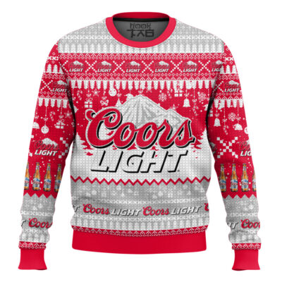 Hooktab Coors Light American Lager Ugly Christmas Sweater