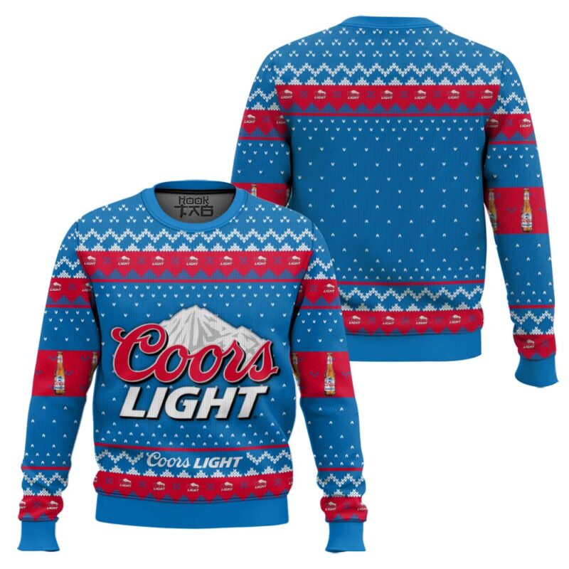 Hooktab Coors Light Beer Ugly Christmas Sweater Hooktab Coors Light Beer Ugly Christmas Sweater
