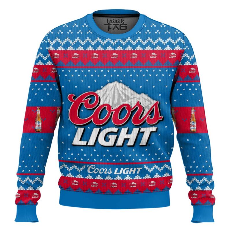 Hooktab Coors Light Beer Ugly Christmas Sweater