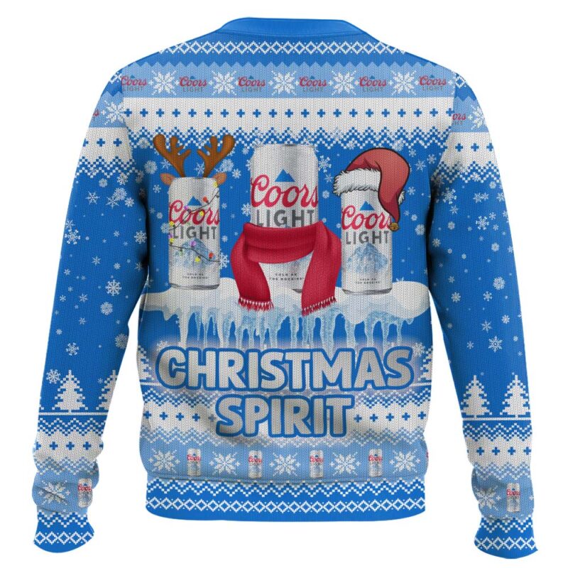 Hooktab Coors Light Christmas Spirit Ugly Christmas Sweater Hooktab Coors Light Christmas Spirit Ugly Christmas Sweater