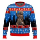 Hooktab Coors Light Drunk Bear Ugly Christmas Sweater