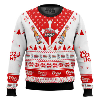 Hooktab Coors Light In My Veins Jesus In My Heart Ugly Christmas Sweater