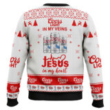 Hooktab Coors Light In My Veins Jesus In My Heart Ugly Christmas Sweater