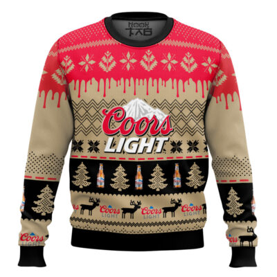 Hooktab Coors Light Lager Beer Ugly Christmas Sweater