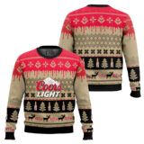 Hooktab Coors Light Lager Beer Ugly Christmas Sweater