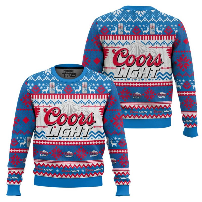 Hooktab Coors Light Lager Ugly Christmas Sweater Hooktab Coors Light Lager Ugly Christmas Sweater