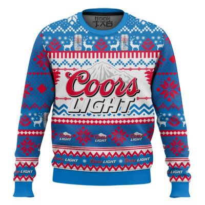 Hooktab Coors Light Lager Ugly Christmas Sweater