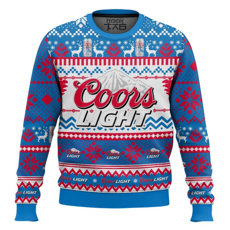 Hooktab Coors Light Lager Ugly Christmas Sweater Hooktab Coors Light Lager Ugly Christmas Sweater
