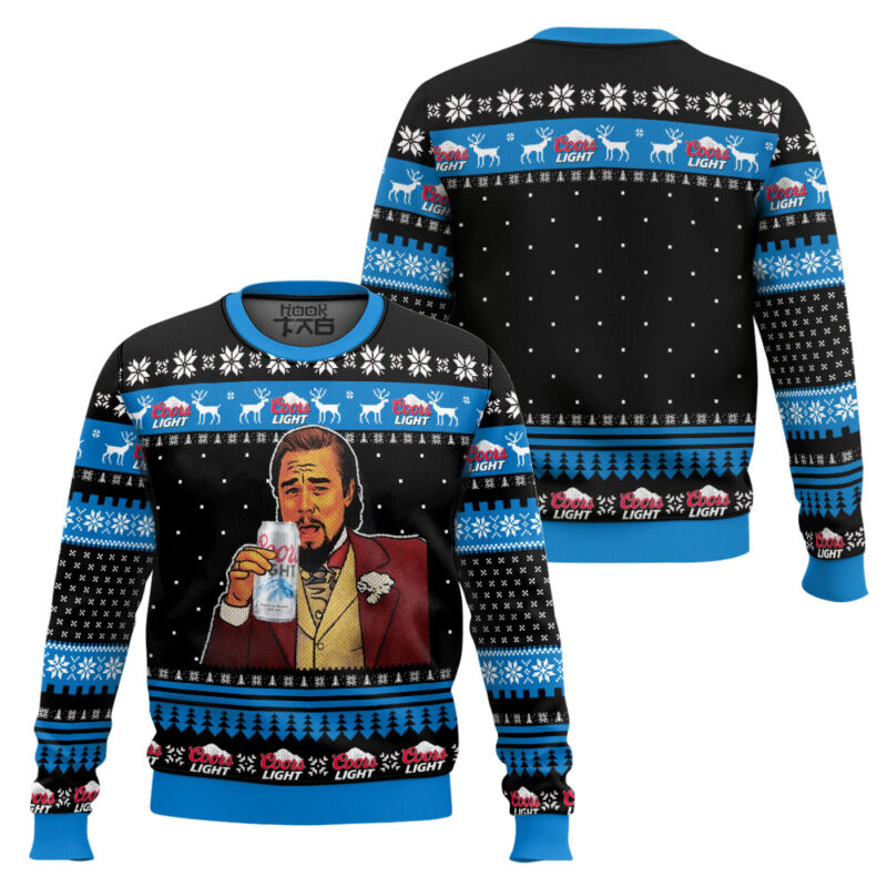 Hooktab Coors Light Leonardo Meme Ugly Christmas Sweater Hooktab Coors Light Leonardo Meme Ugly Christmas Sweater