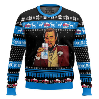 Hooktab Coors Light Leonardo Meme Ugly Christmas Sweater