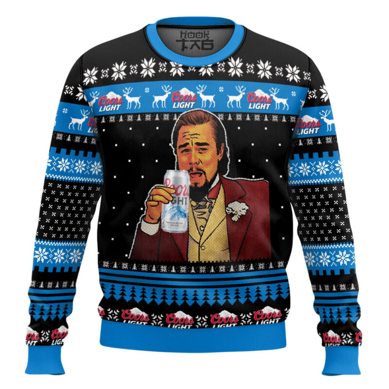 Hooktab Coors Light Leonardo Meme Ugly Christmas Sweater