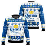Hooktab Corona Extra Beer - Custom Name Ugly Christmas Sweater