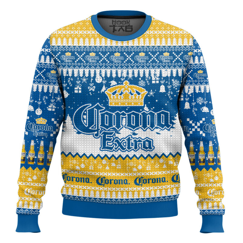 Hooktab Corona Extra Beer Ugly Christmas Sweater