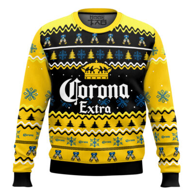 Hooktab Corona Extra Lager - Custom Name Ugly Christmas Sweater