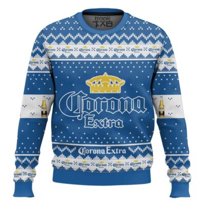 Hooktab Corona Extra Lager Beer Ugly Christmas Sweater