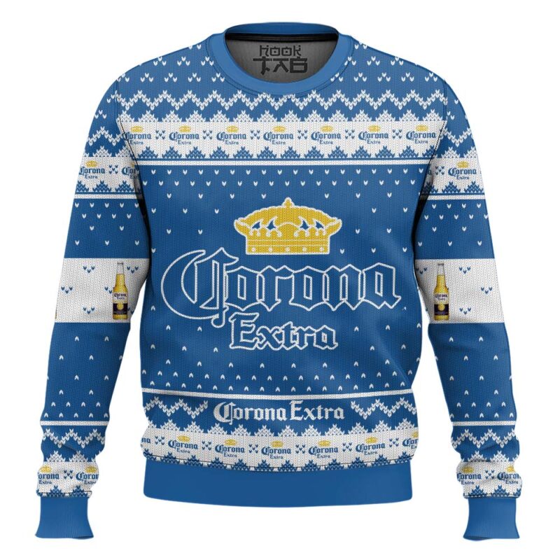 Hooktab Corona Extra Lager Beer Ugly Christmas Sweater