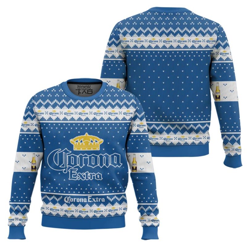Hooktab Corona Extra Lager Beer Ugly Christmas Sweater Hooktab Corona Extra Lager Beer Ugly Christmas Sweater