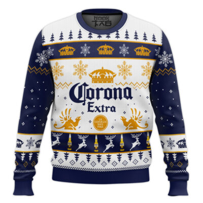 Hooktab Corona Extra Lager Ugly Christmas Sweater