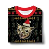 Hooktab Coughing Cat Meme Ugly Christmas Sweater