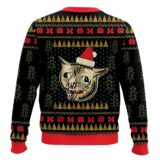 Hooktab Coughing Cat Meme Ugly Christmas Sweater