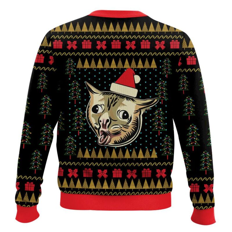 Hooktab Coughing Cat Meme Ugly Christmas Sweater Hooktab Coughing Cat Meme Ugly Christmas Sweater
