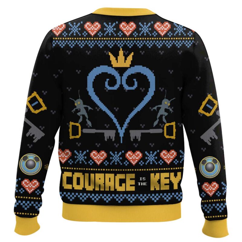 Hooktab Courage Is The Key Kingdom Hearts Ugly Christmas Sweater Hooktab Courage Is The Key Kingdom Hearts Ugly Christmas Sweater