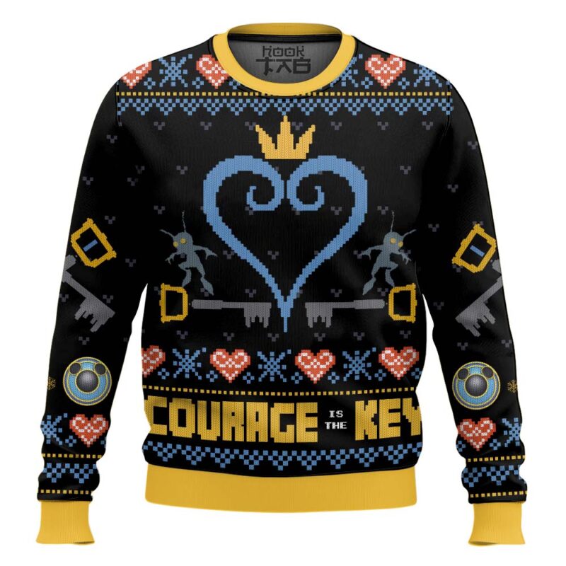 Hooktab Courage Is The Key Kingdom Hearts Ugly Christmas Sweater